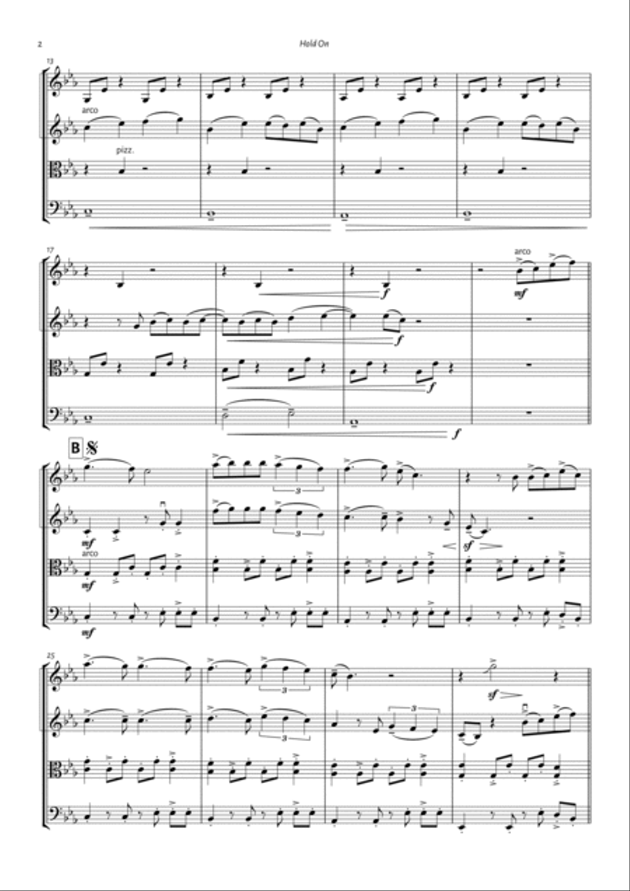 Hold On String Quartet scores gallery preview page 2