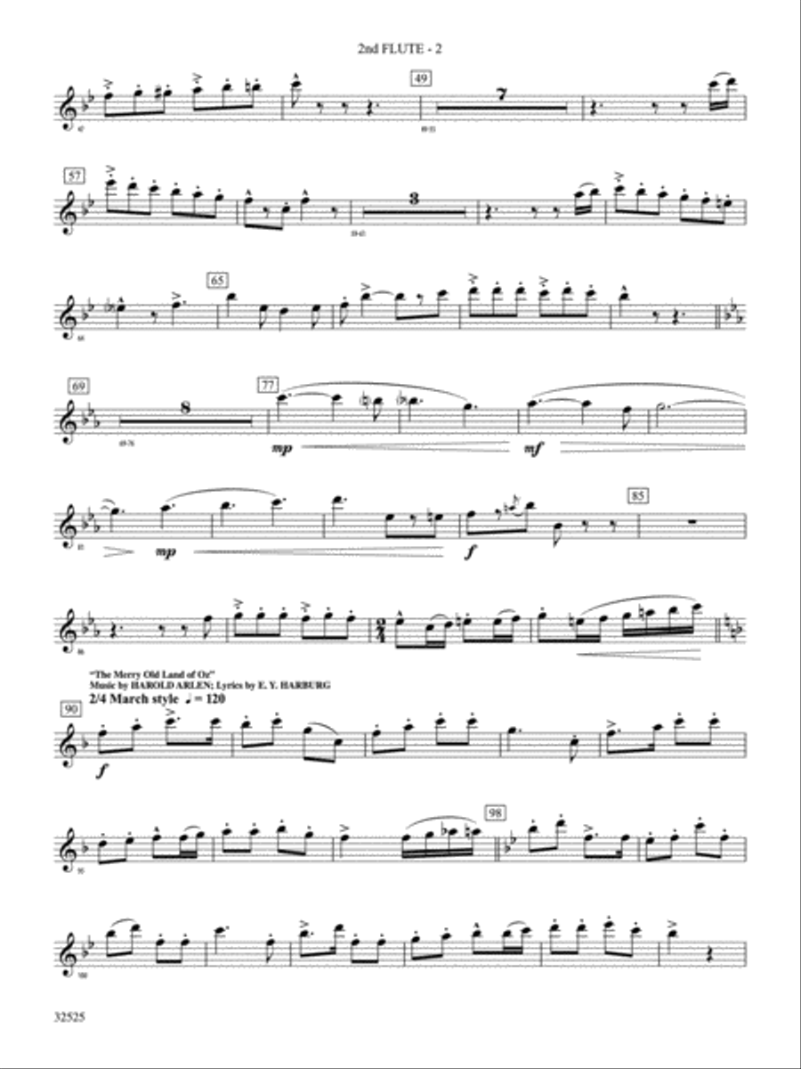 The Wizard of Oz Meets The Wiz: 2nd Flute Concert Band scores gallery preview page 2