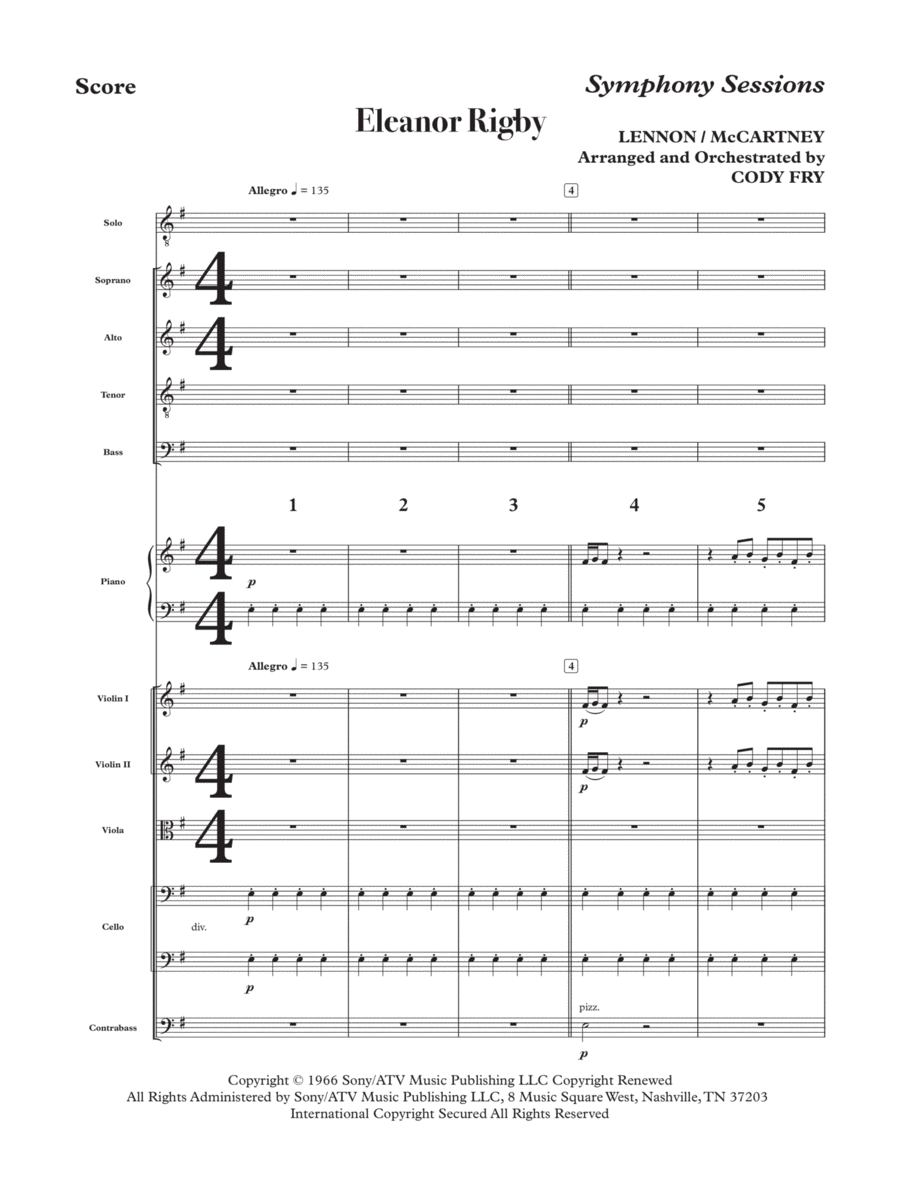Eleanor Rigby String Orchestra scores gallery preview page 1