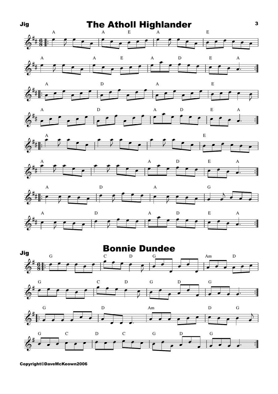 Traditional Scottish Dance Music for Flute; 40 Jigs, Marches, Strathspeys and more... Flute Solo scores gallery preview page 3