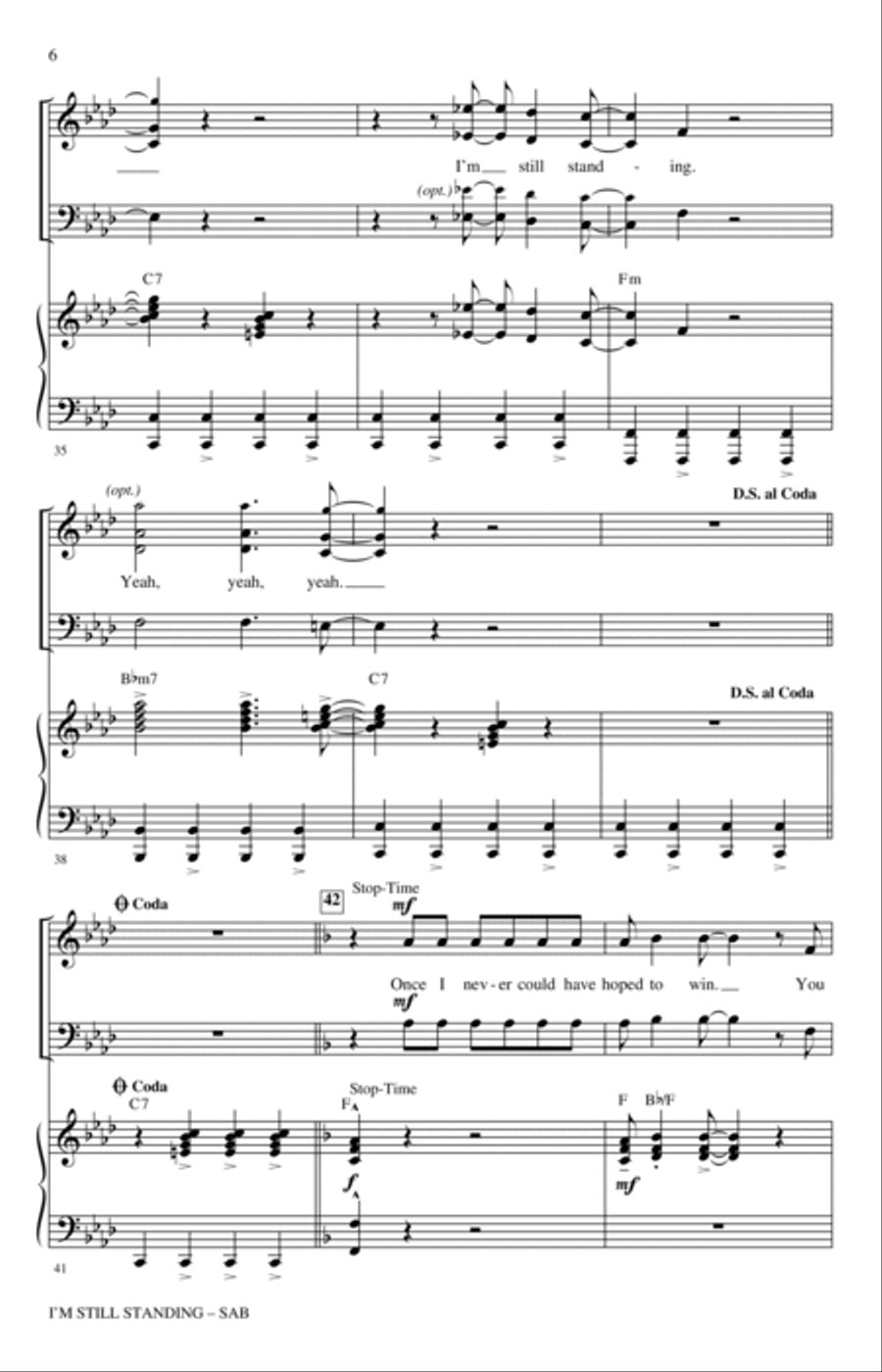 I'm Still Standing (arr. Pete Schmutte) 3-Part scores gallery preview page 5