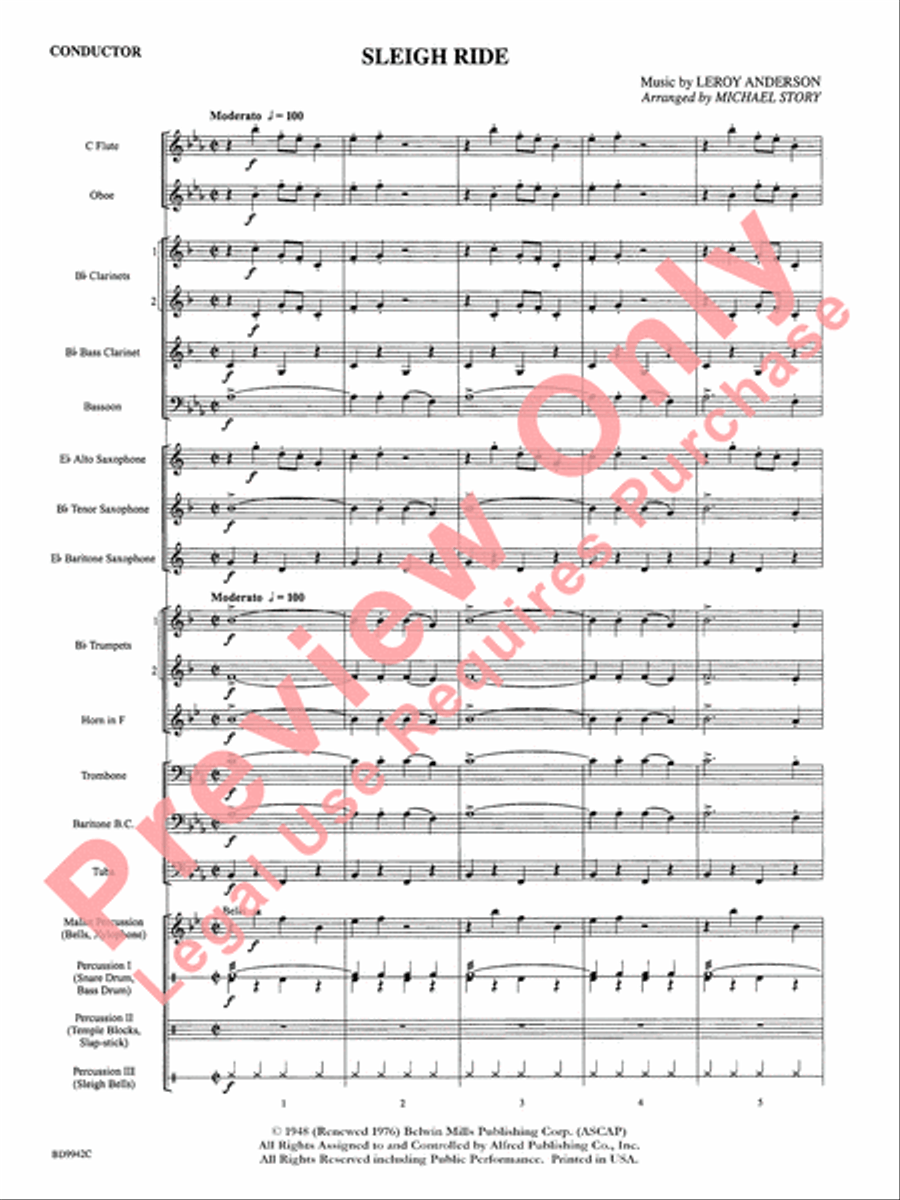 Sleigh Ride Sleigh Ride Concert Band scores gallery preview page 4