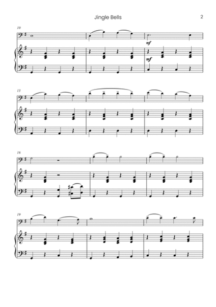Jingle Bells - For violoncello and piano accompaniment (Easy/Beginner) image number null