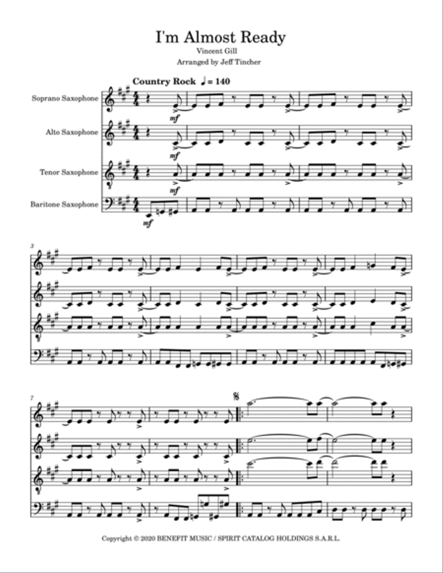 I'm Almost Ready I'm Almost Ready Saxophone Quartet scores gallery preview page 2
