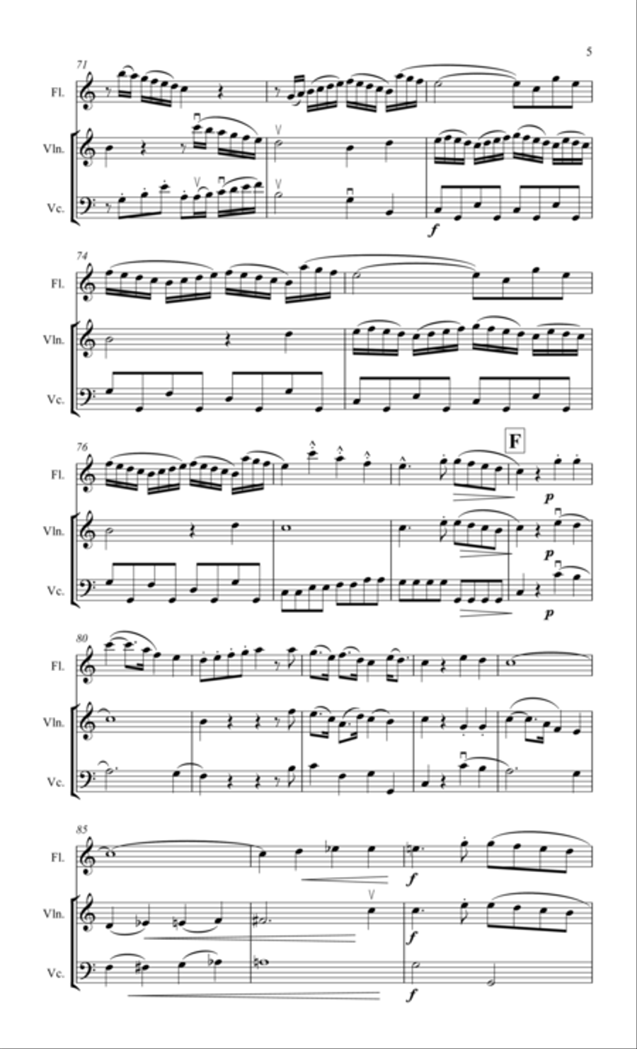 Haydn, Trio for flute, violin & cello Small Ensemble scores gallery preview page 6