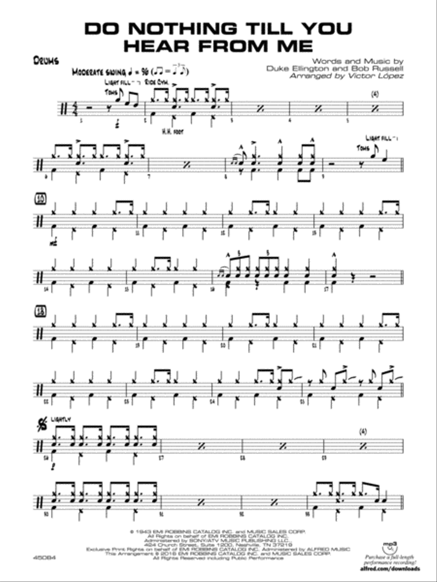Do Nothing Till You Hear from Me: Drums Jazz Ensemble scores gallery preview page 1