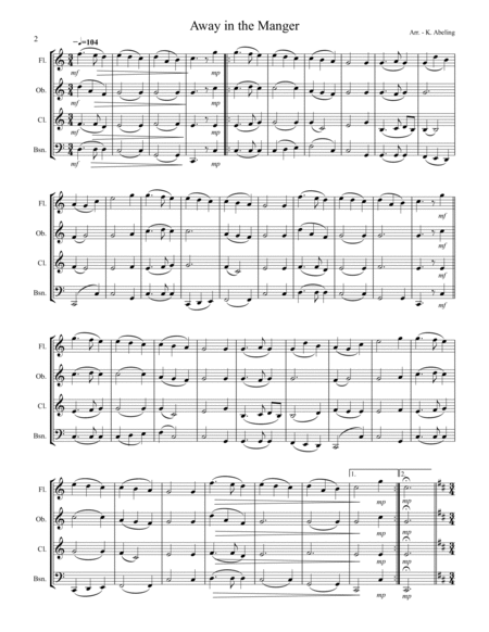 20 Traditional Christmas Carols Volume I (for Woodwind Quartet) image number null