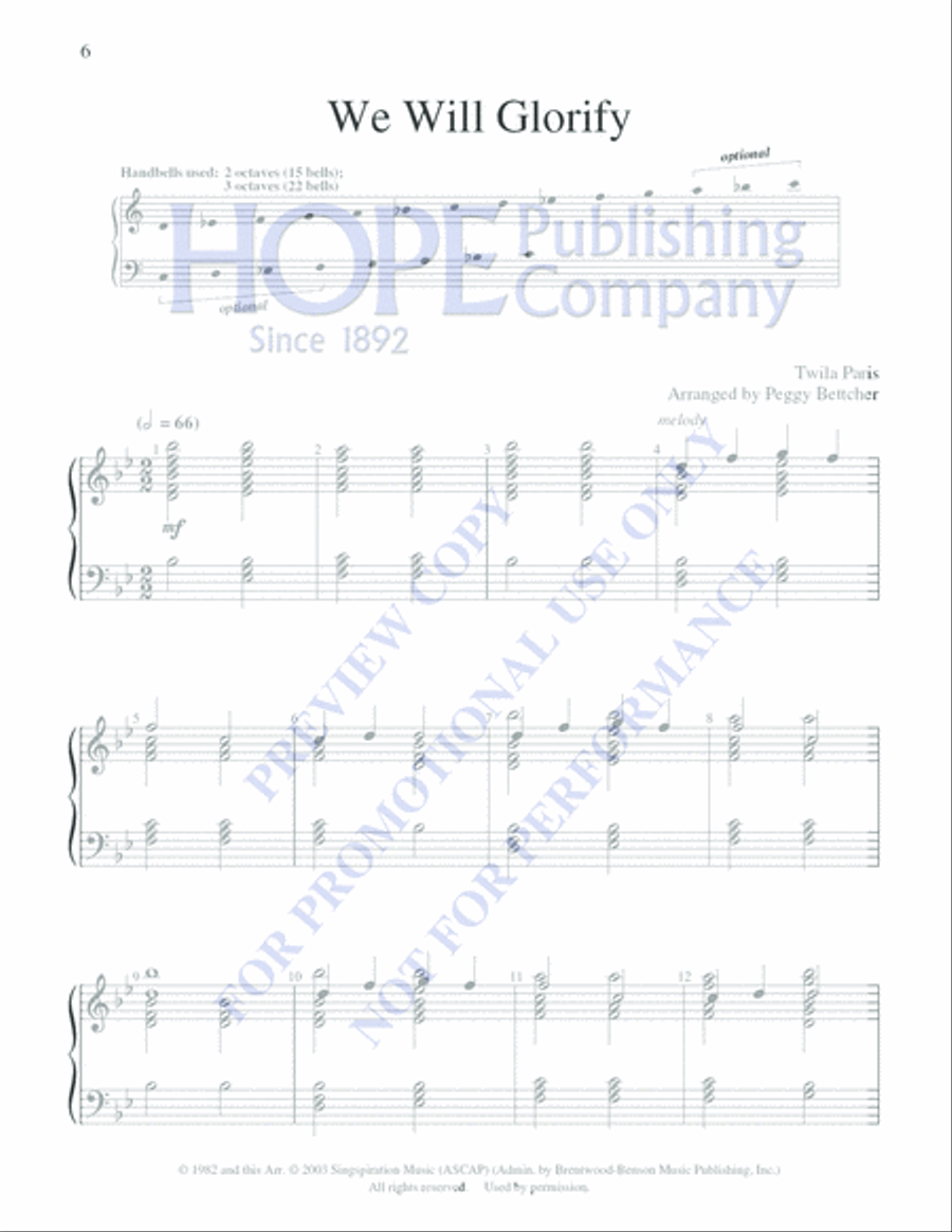 Easy to Ring Praise and Worship 3-Octaves scores gallery preview page 8