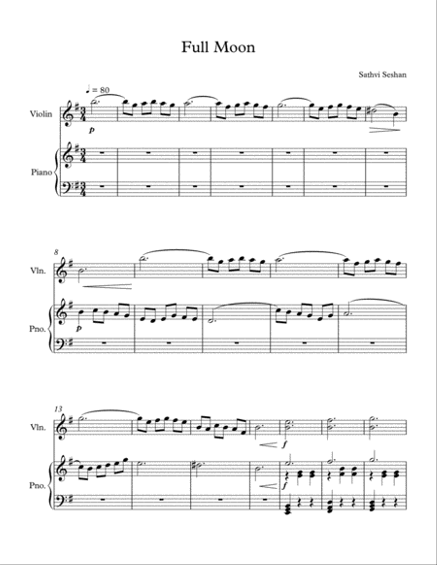 Full Moon Full Moon Violin Solo scores gallery preview page 1