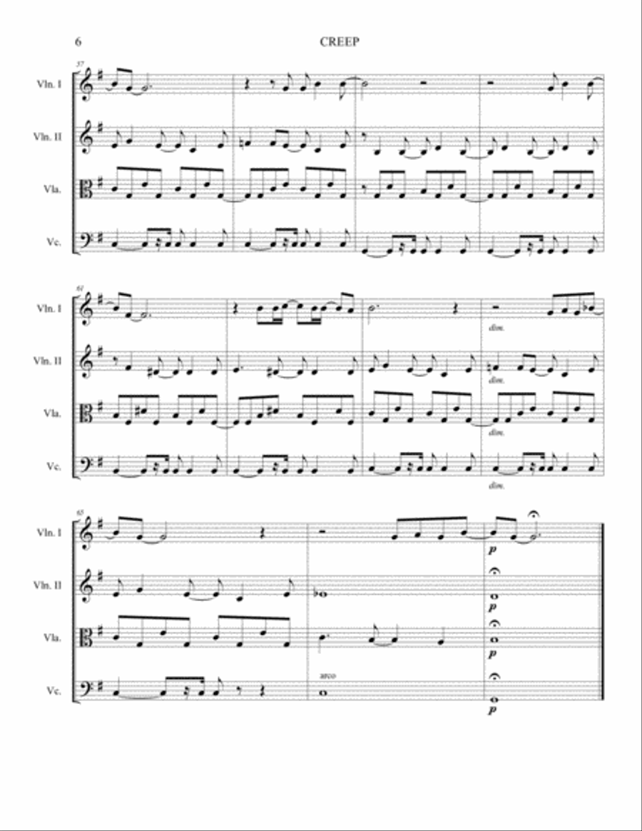 Creep Creep String Quartet scores gallery preview page 6