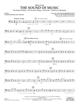 Music from The Sound Of Music (arr. Vinson) - Pt.5 - Trombone/Bar. B.C./Bsn.