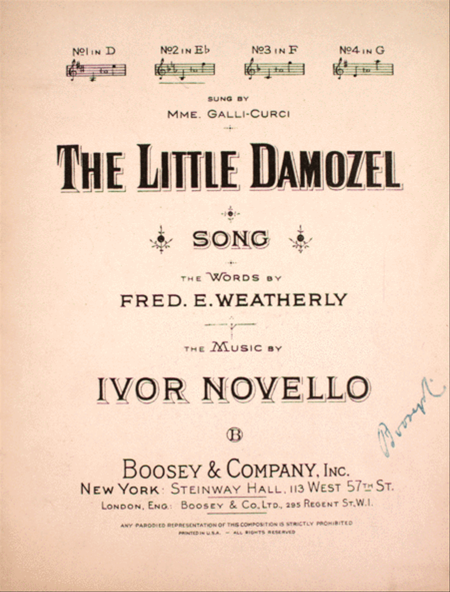 The Little Damozel. Song Voice scores gallery preview page 1