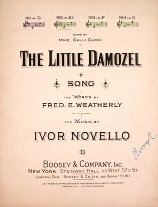 Book cover for The Little Damozel. Song