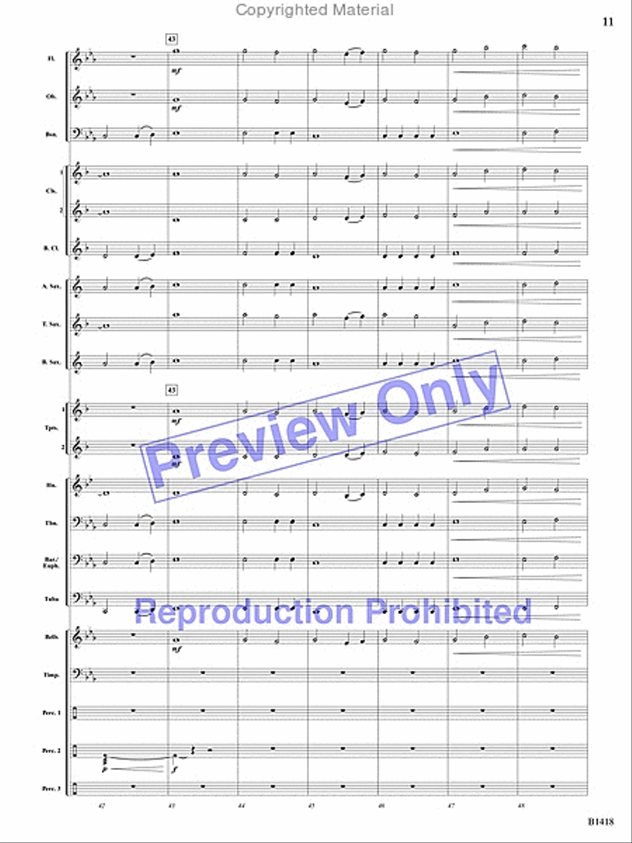 Along the Beaches of Normandy Concert Band scores gallery preview page 10