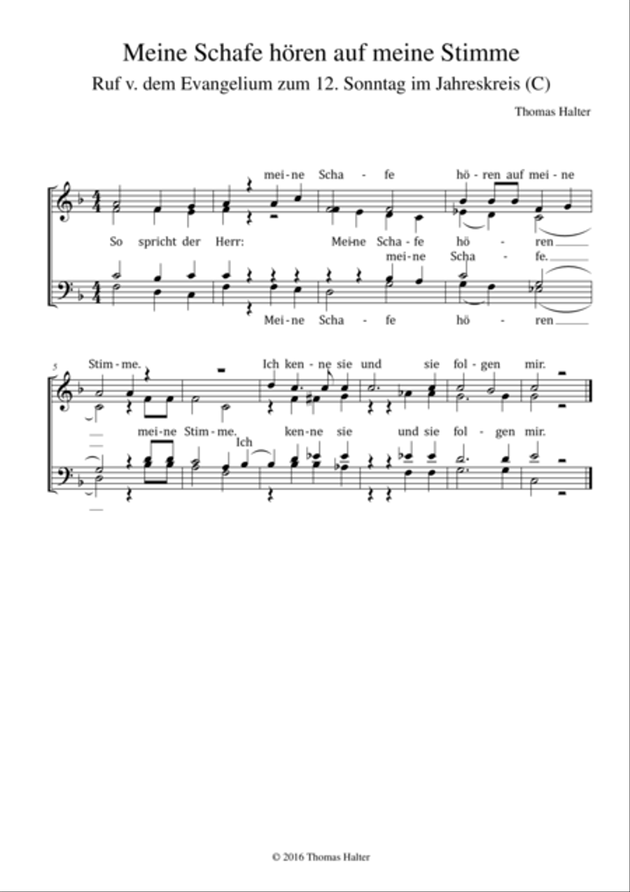 Meine Schafe hören auf meine Stimme 4-Part scores gallery preview page 1