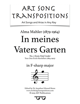 MAHLER: In meines Vaters Garten (transposed to F-sharp major)