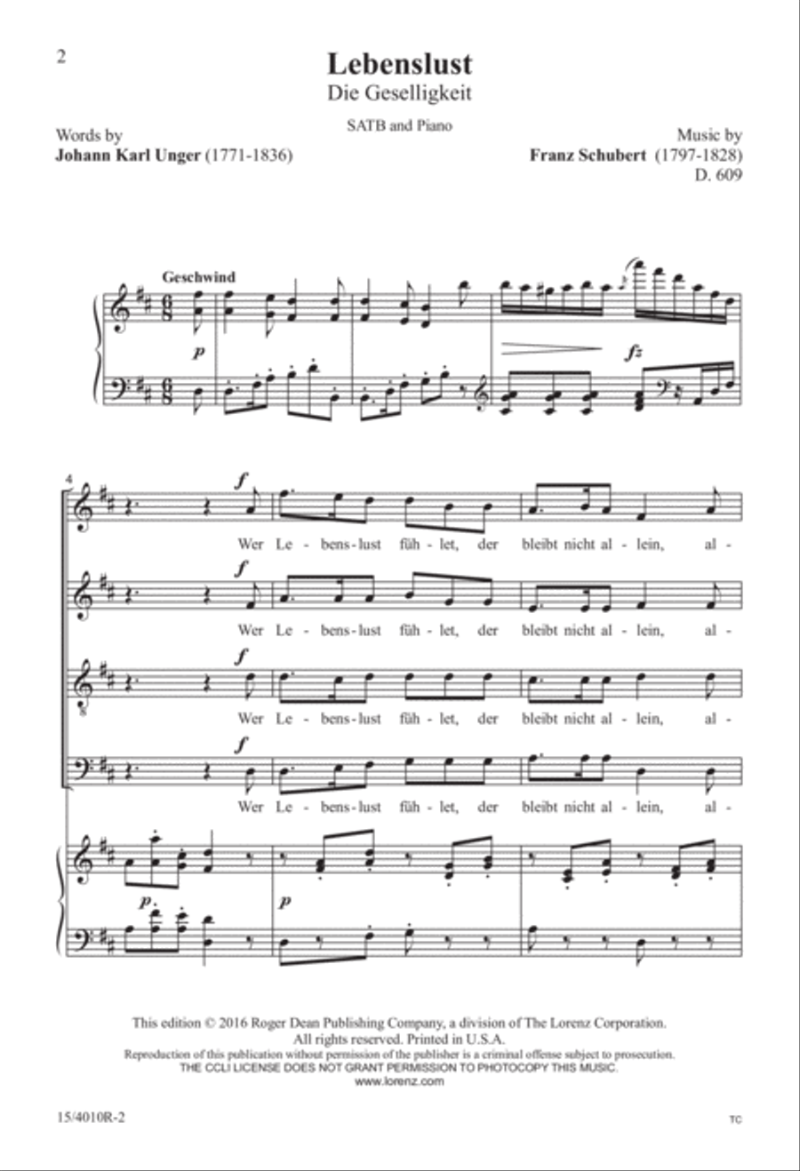 Lebenslust Lebenslust 4-Part scores gallery preview page 2