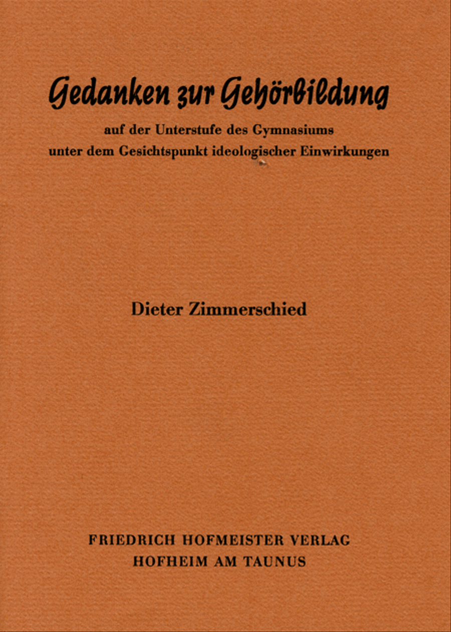 Gedanken zur Gehörbildung, br. Collection / Songbook scores gallery preview page 1
