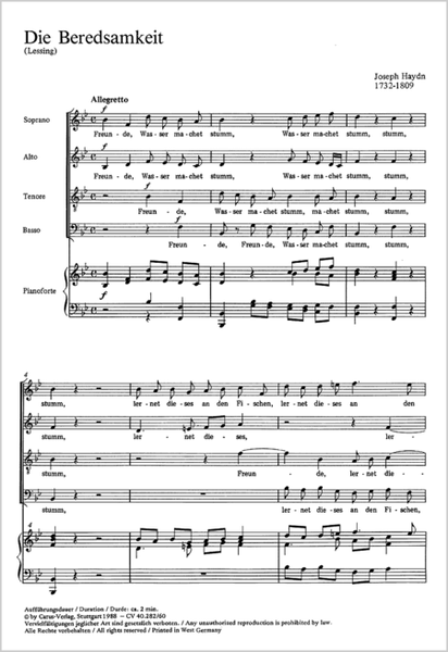 Die Beredsamkeit by Franz Joseph Haydn 4-Part - Sheet Music