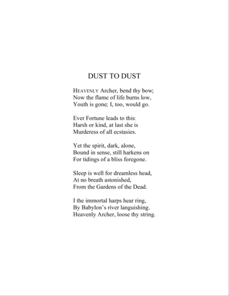 Dust to Dust - An Original Song Setting of Walter de la Mare's Poetry for VOICE and GUITAR: Key B Guitar scores gallery preview page 3