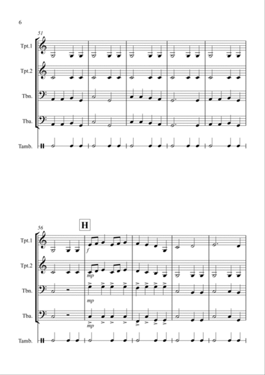 Rigaudon by Purcell for Brass Quartet Brass Quartet scores gallery preview page 6