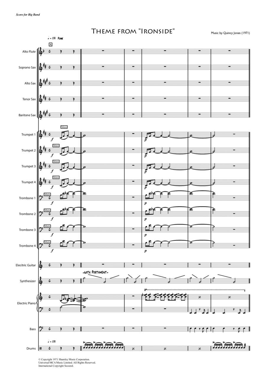 The Ironside Theme Concert Band scores gallery preview page 1