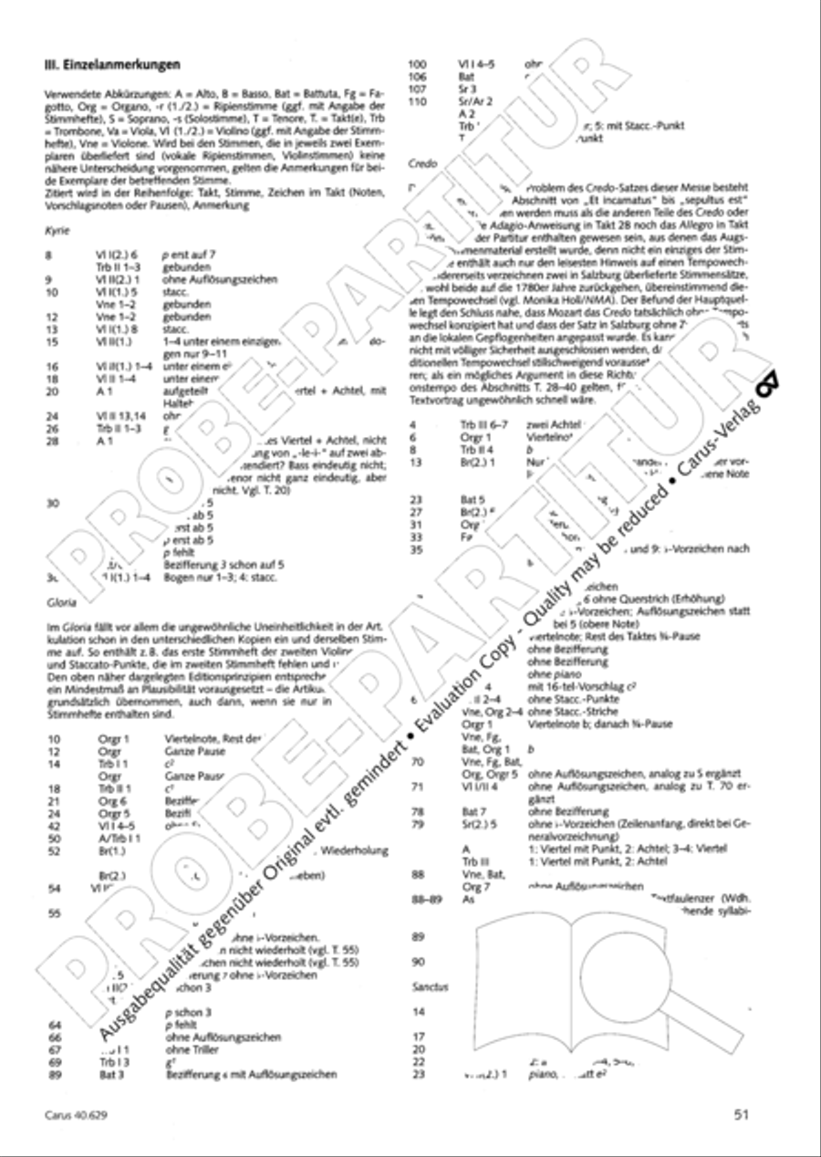 Missa brevis in B flat major 4-Part scores gallery preview page 52