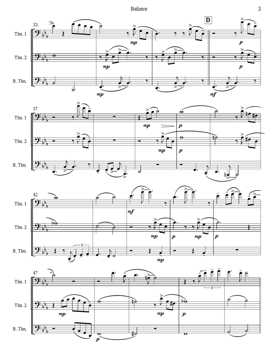 Believe Brass Trio scores gallery preview page 3