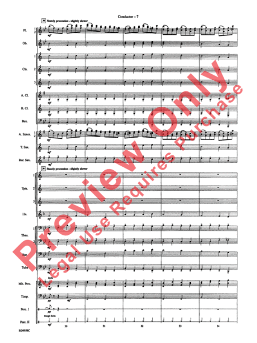 Fanfare and Processional on an Old English Carol Concert Band scores gallery preview page 9