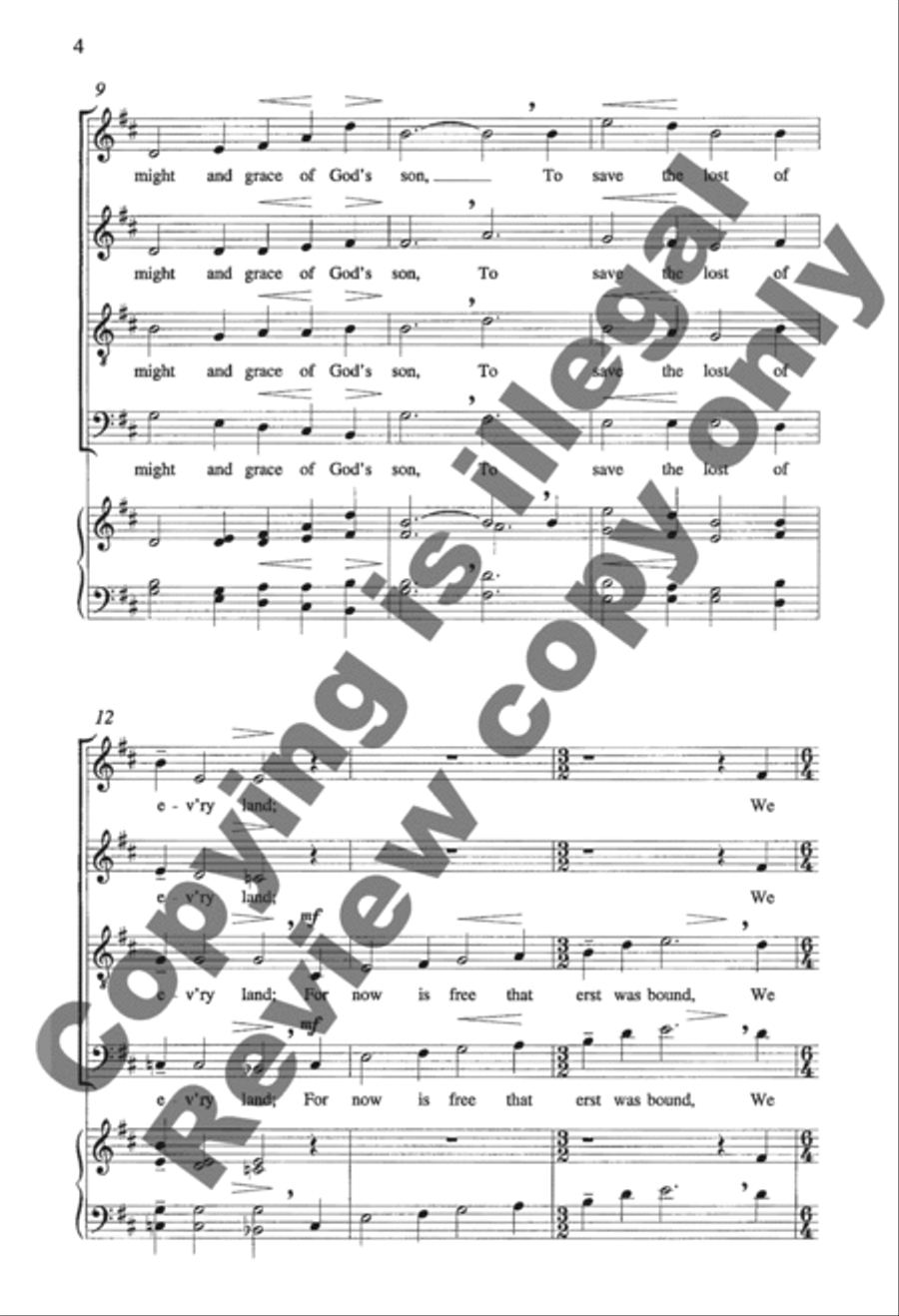 A New Work is Come on Hand 4-Part scores gallery preview page 3
