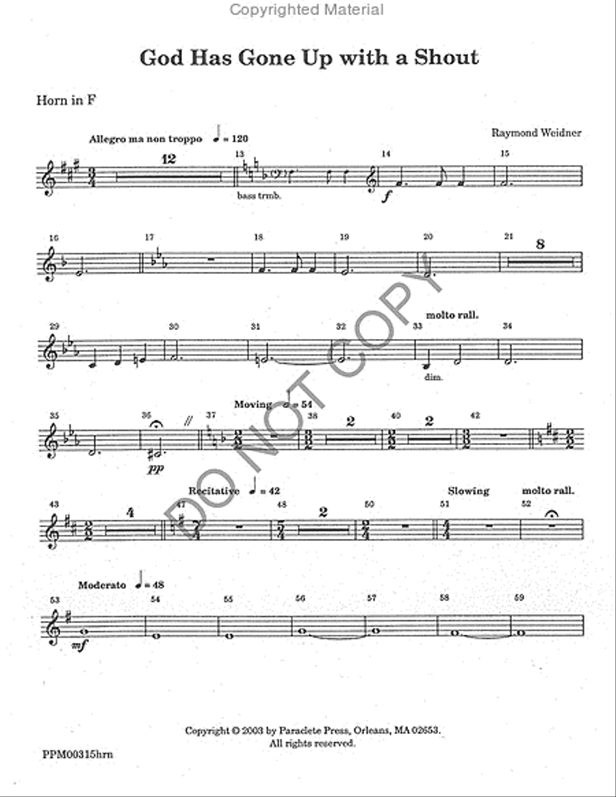God Has Gone Up With a Shout - Brass Parts SSATBB scores gallery preview page 6