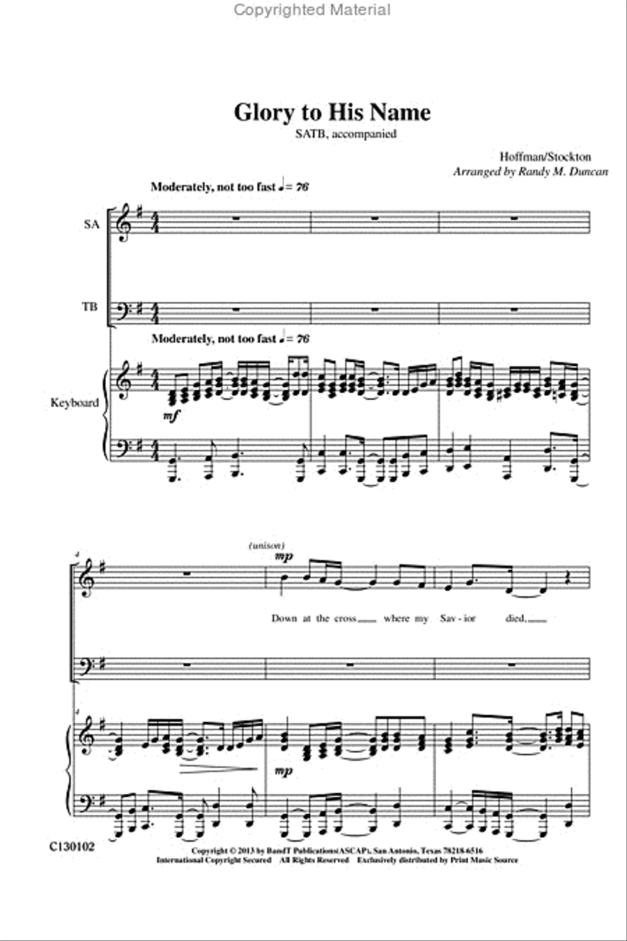 Glory To His Name Glory To His Name 4-Part scores gallery preview page 3