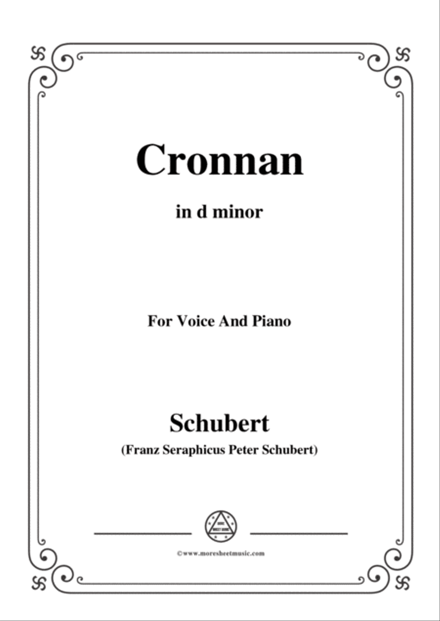 Schubert-Cronnan,in d minor,for Voice&Piano Voice scores gallery preview page 1