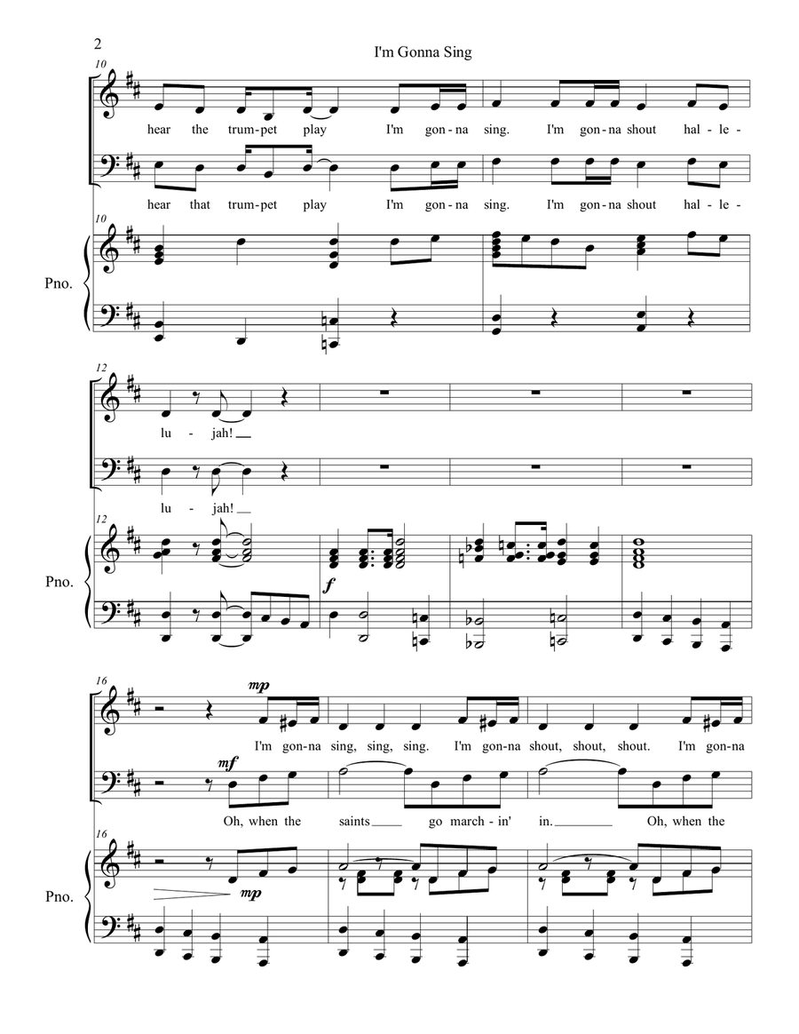 I'm Gonna Sing! (SATB) I'm Gonna Sing! (SATB) 4-Part scores gallery preview page 2