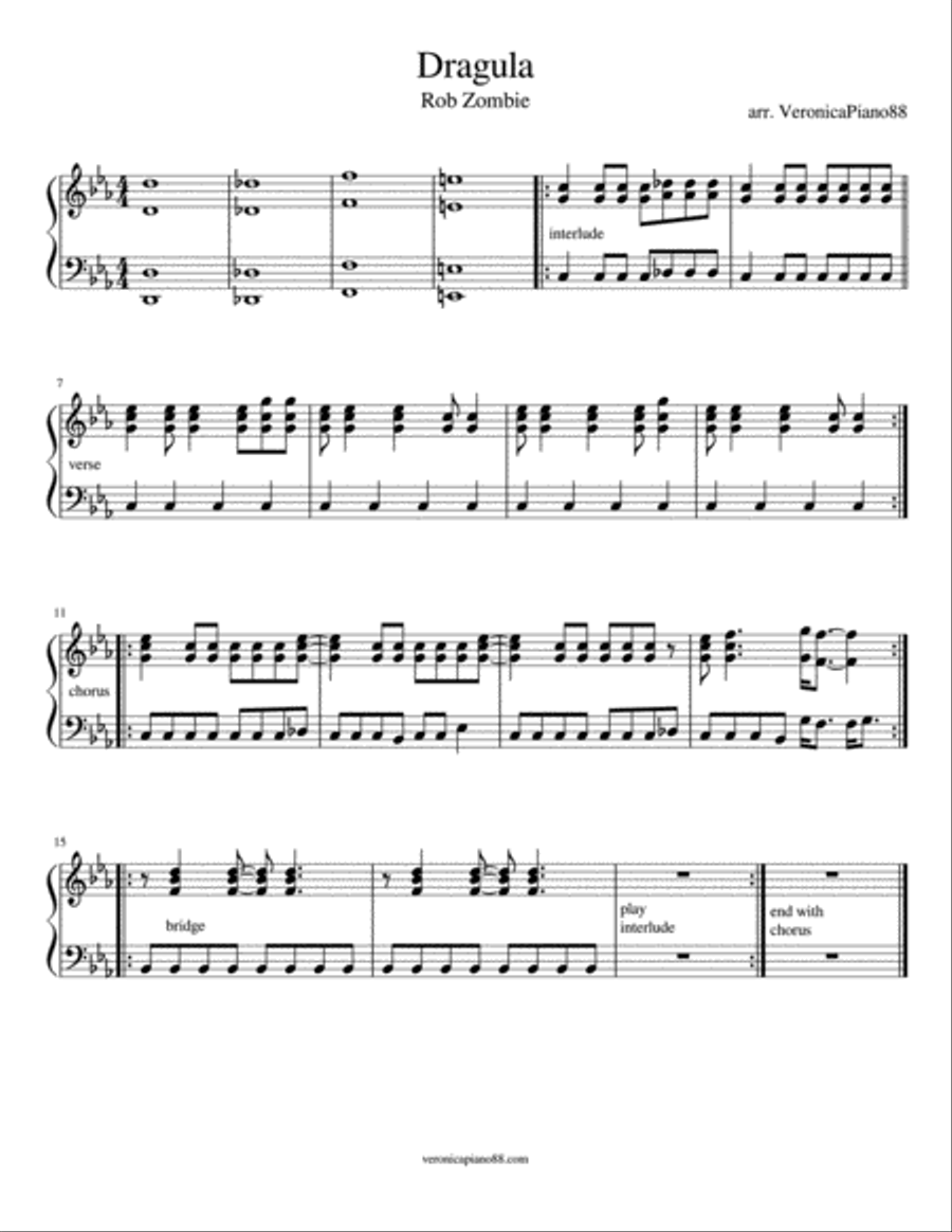 Dragula Piano Solo scores gallery preview page 1