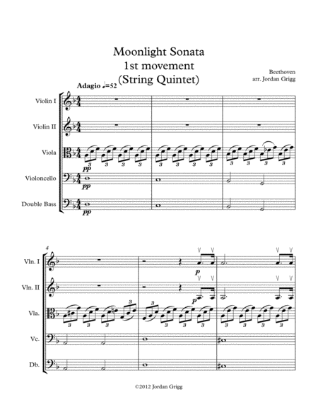 Moonlight Sonata (String Quintet-1st Movement) image number null