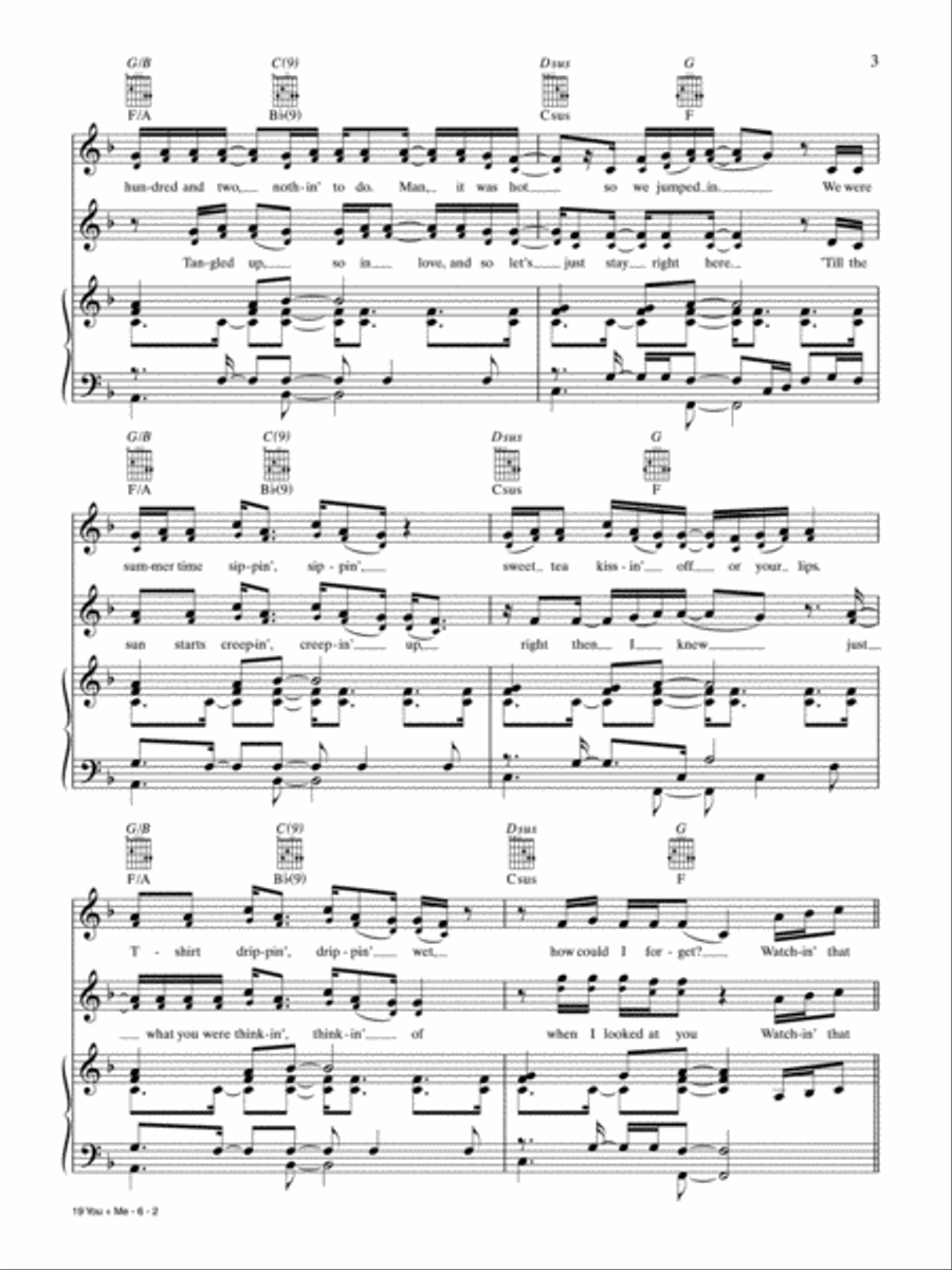 19 You + Me Piano, Vocal, Guitar scores gallery preview page 2