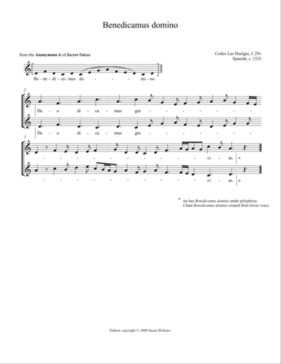 Benedicamus domino a 2, from Anonymous 4's 