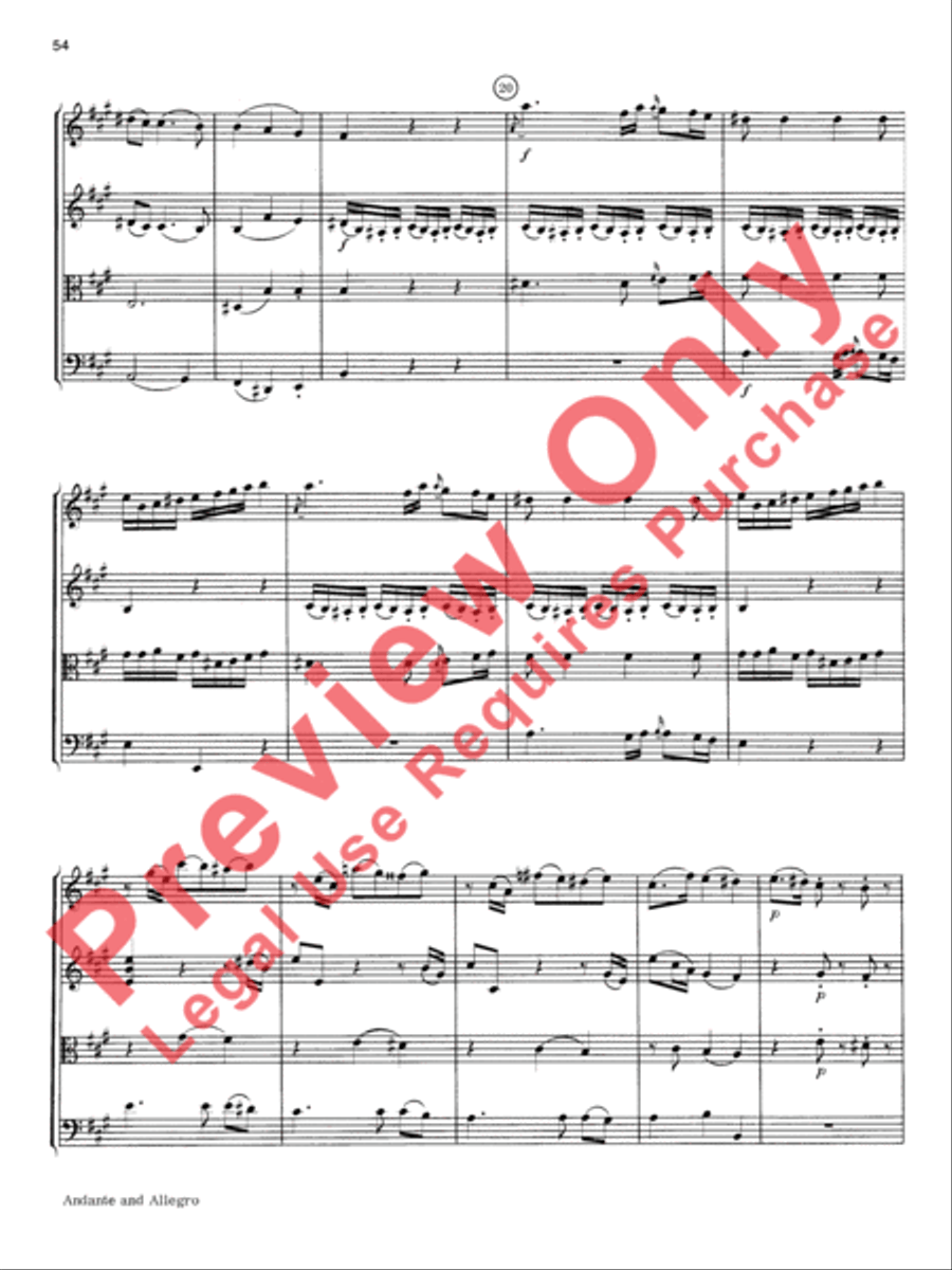 Mozart String Quartets String Quartet scores gallery preview page 55