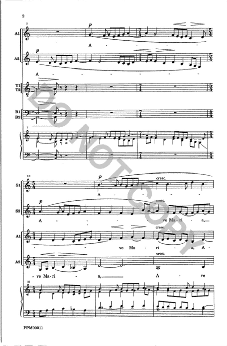 Ave Maria Op. 261 SSAATTBB scores gallery preview page 3