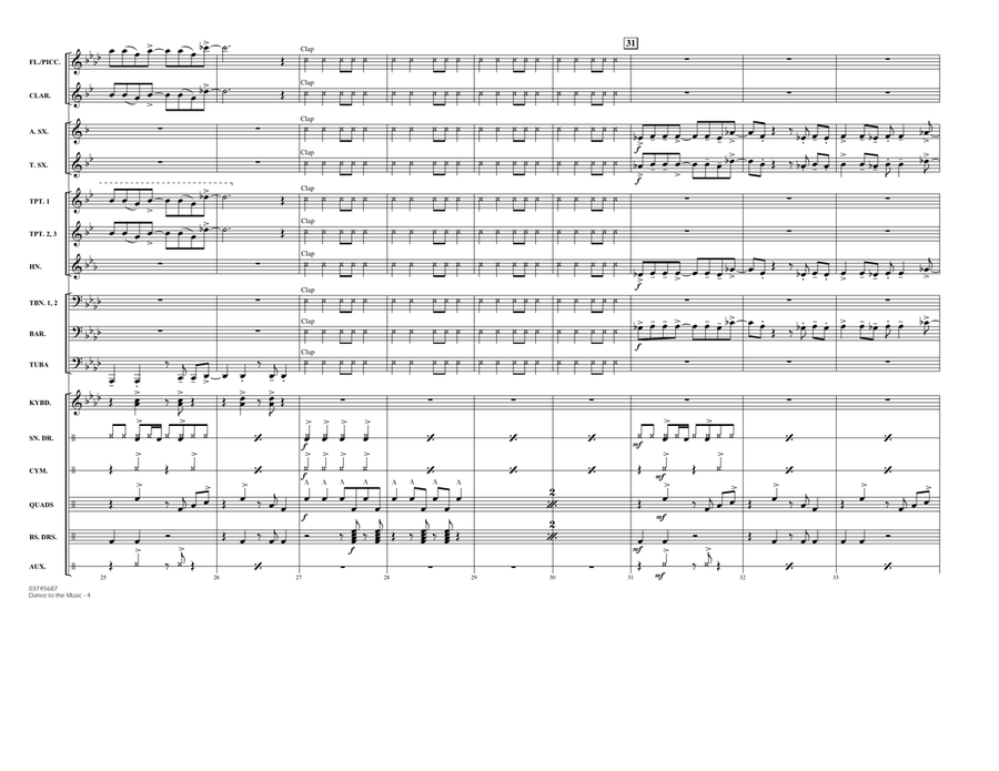 Dance To The Music - Conductor Score (Full Score) Marching Band scores gallery preview page 4