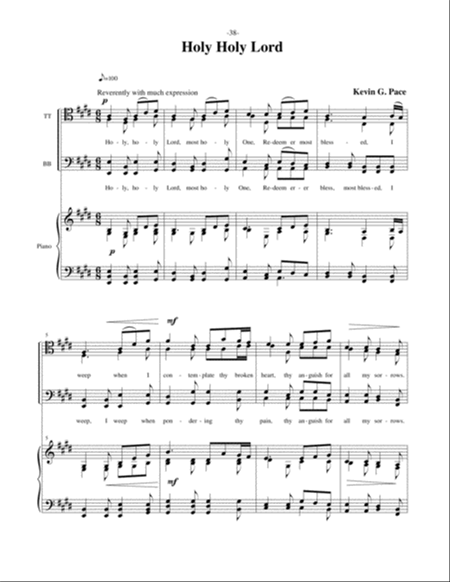 Holy Holy Lord - Men's Quartet or Men's Choir TTBB TTBB scores gallery preview page 2