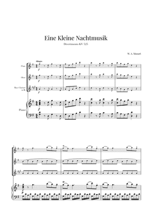 Eine Kleine Nachtmusik for Flute, Oboe, Bass Clarinet and Piano