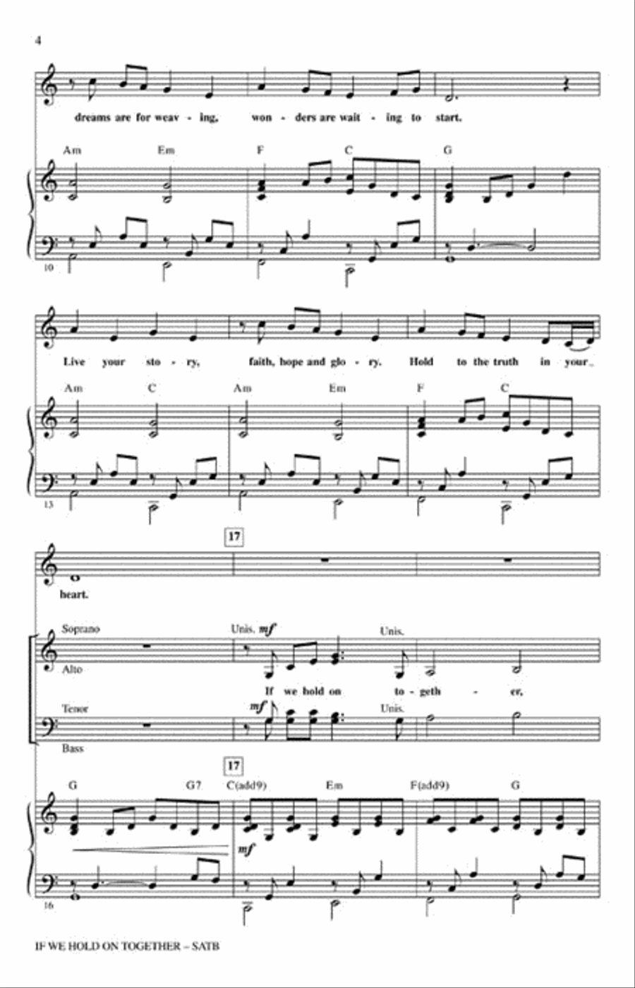 If We Hold On Together Choir scores gallery preview page 3