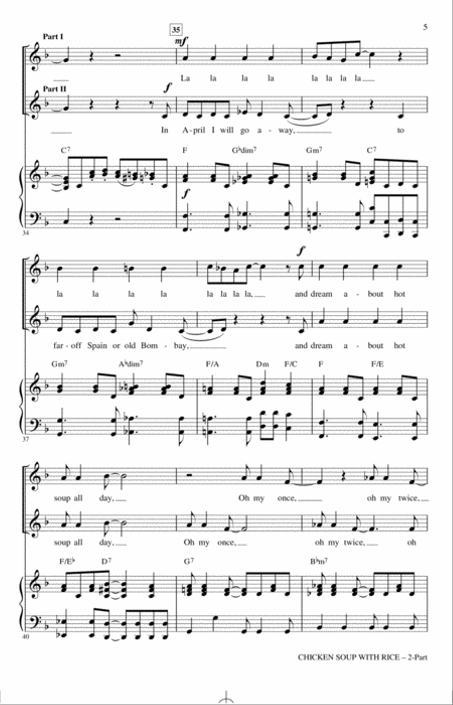 Chicken Soup With Rice (arr. Emily Crocker) 2-Part scores gallery preview page 4