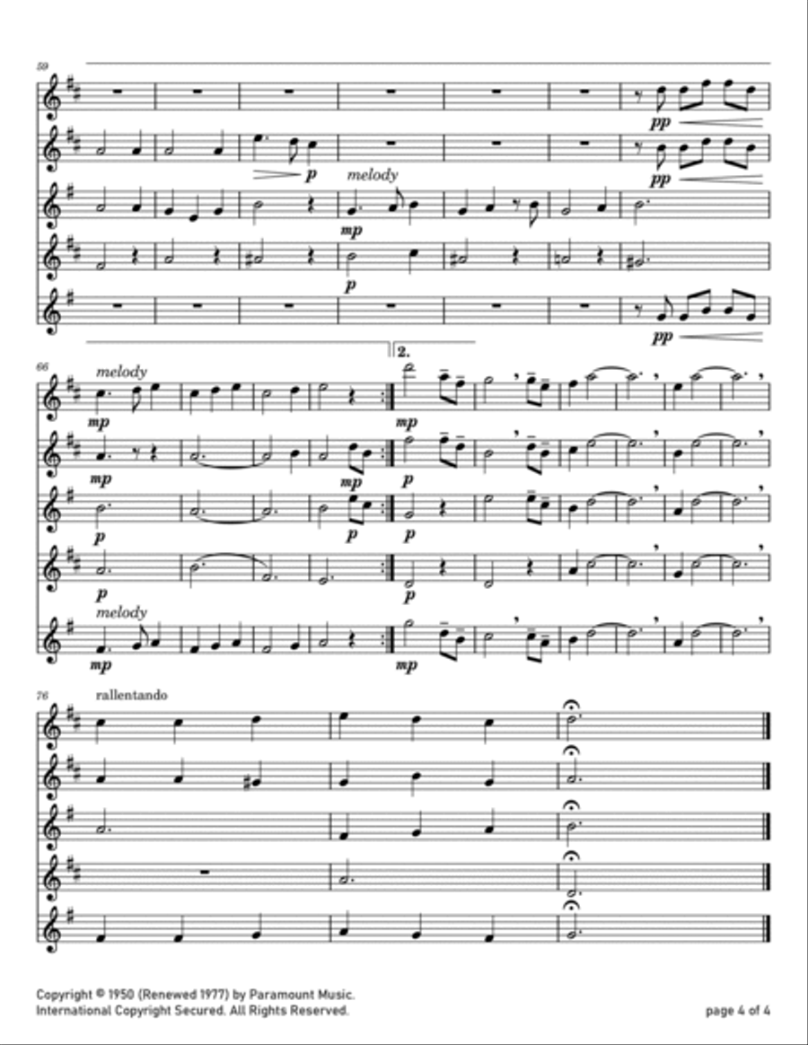 Silver Bells Saxophone Quartet scores gallery preview page 4