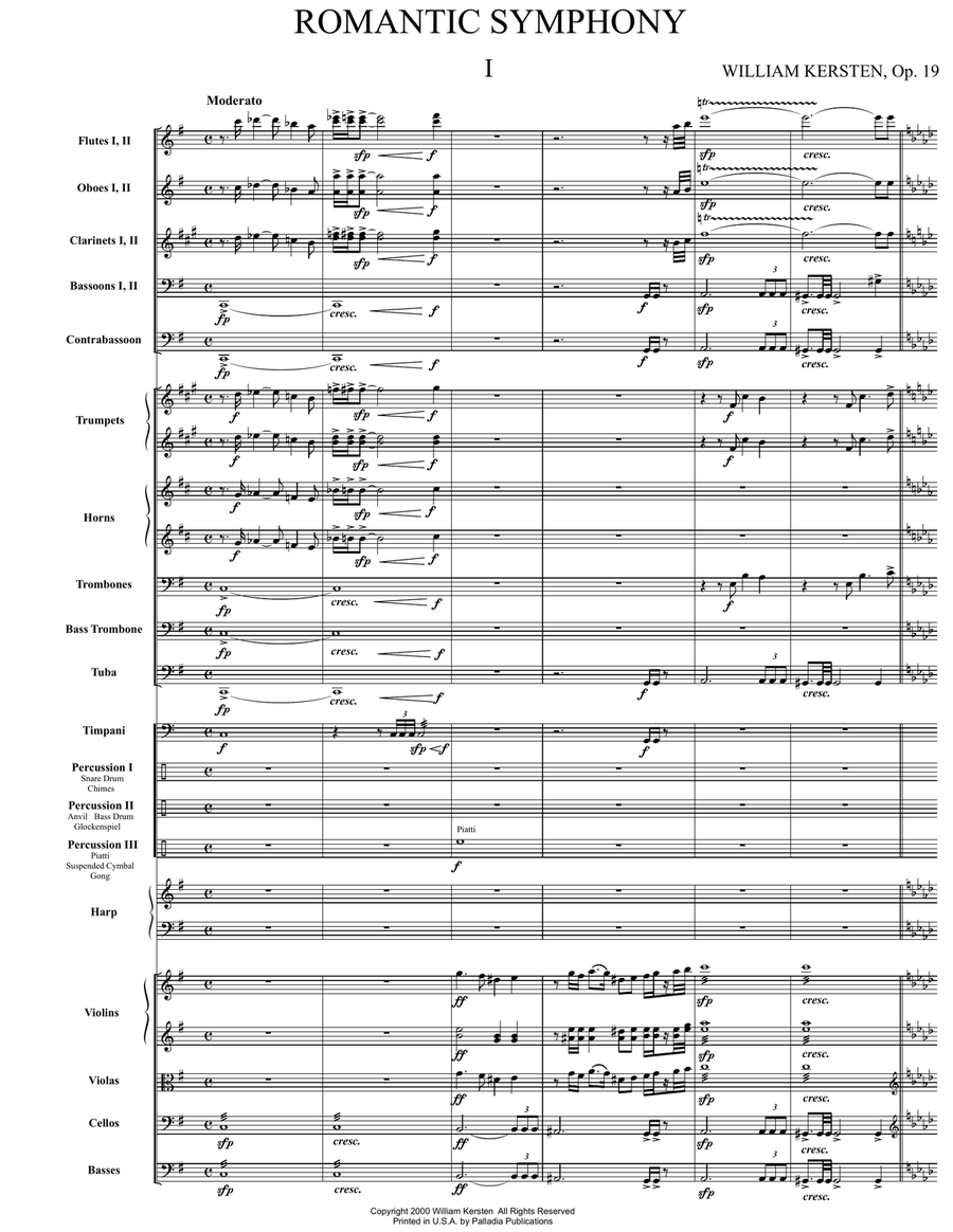 Romantic Symphony Full Score and Parts Full Orchestra scores gallery preview page 3