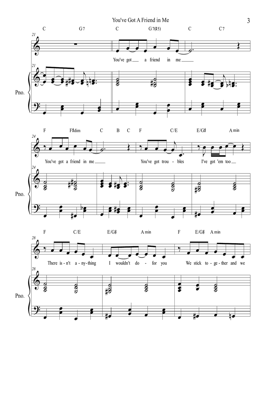 You've Got A Friend In Me Unison Choir scores gallery preview page 3