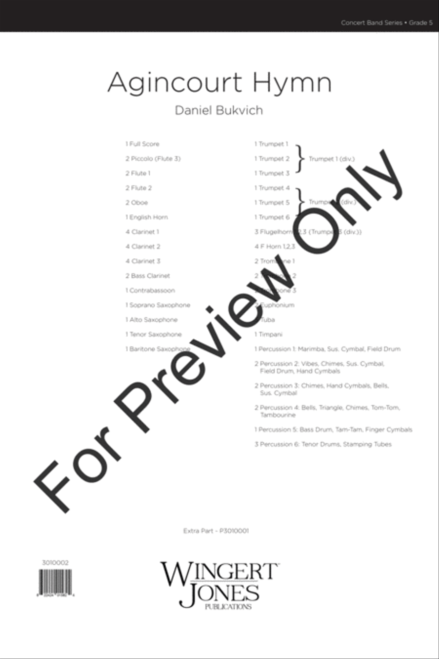 Agincourt Hymn (Score) Concert Band scores gallery preview page 22