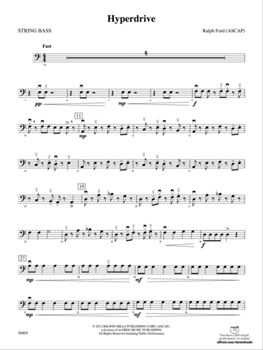 Hyperdrive: String Bass String Orchestra scores gallery preview page 1